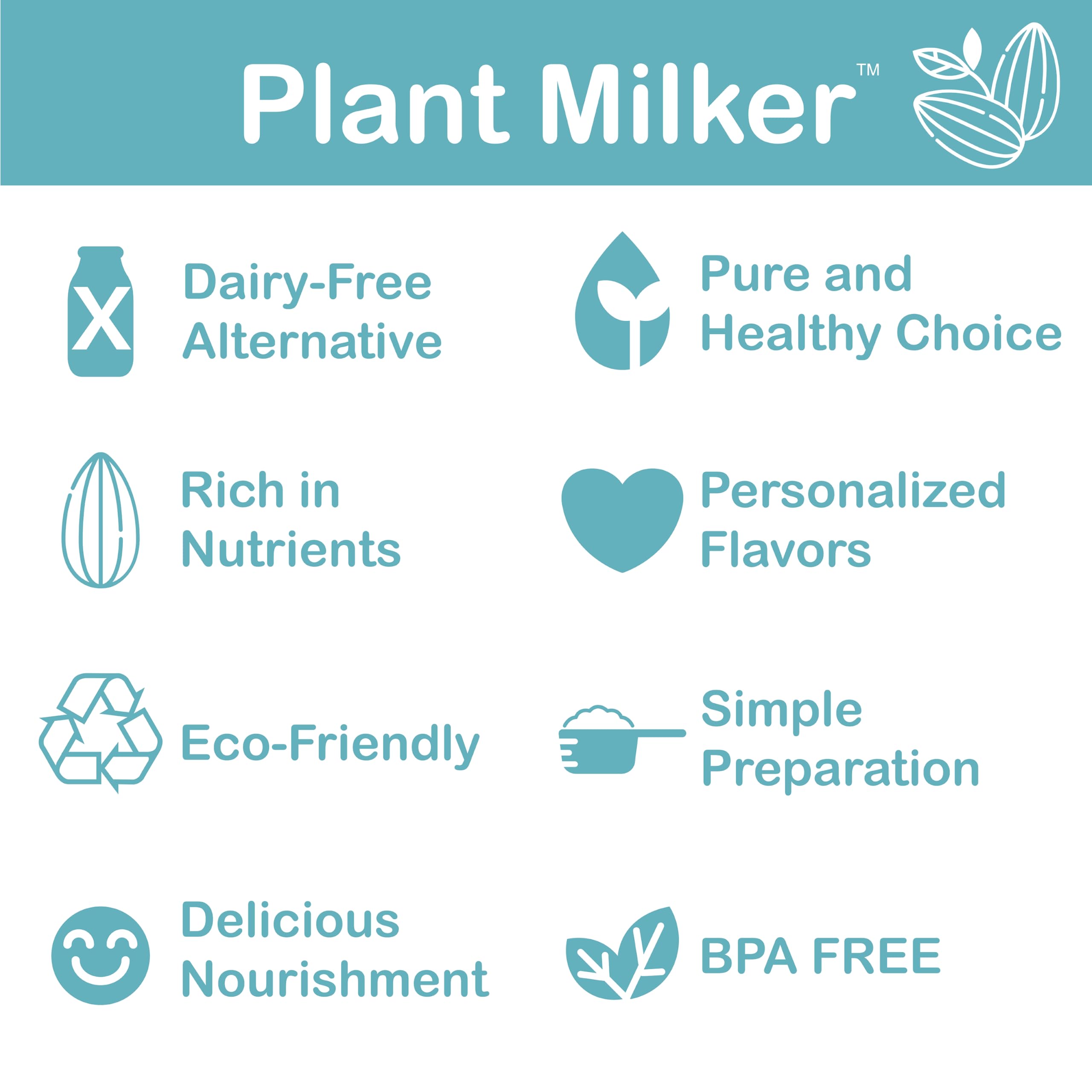 Clean Living With Michelle 1qt. Plant Milker, 8-in-1 Multi-Functional, Self-cleaning, Nut Milk Maker, Homemade Plant Milk Maker, Almond Milk Machine 33.8oz ()