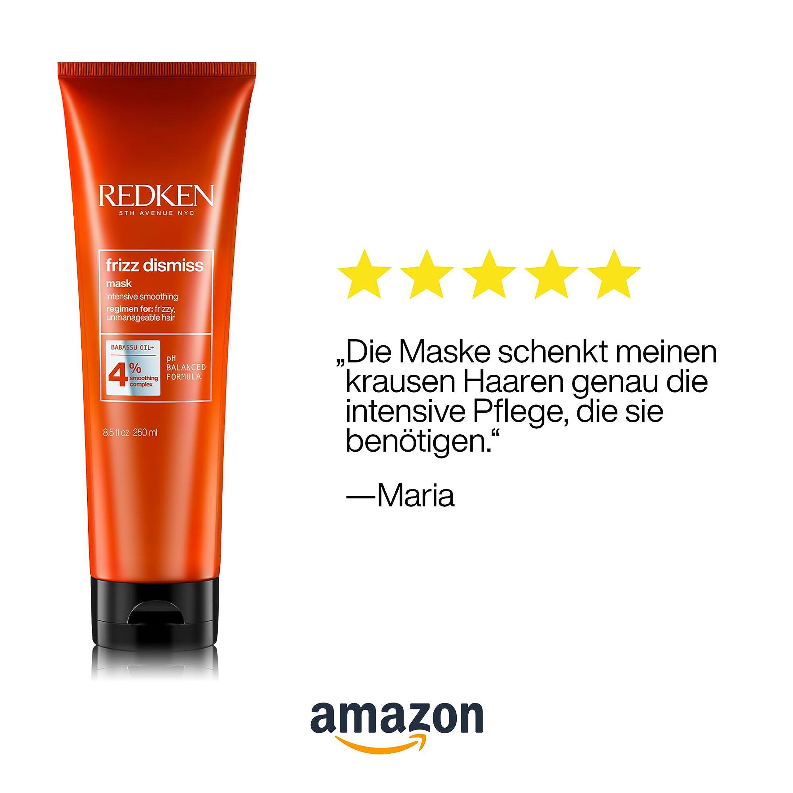 Redken Haarmaske mit Anti-Frizz-Effekt für widerspenstiges Haar, Mit Babassu-Öl und Smoothing Komplex, Frizz Dismiss Mask, 1 x 250 ml