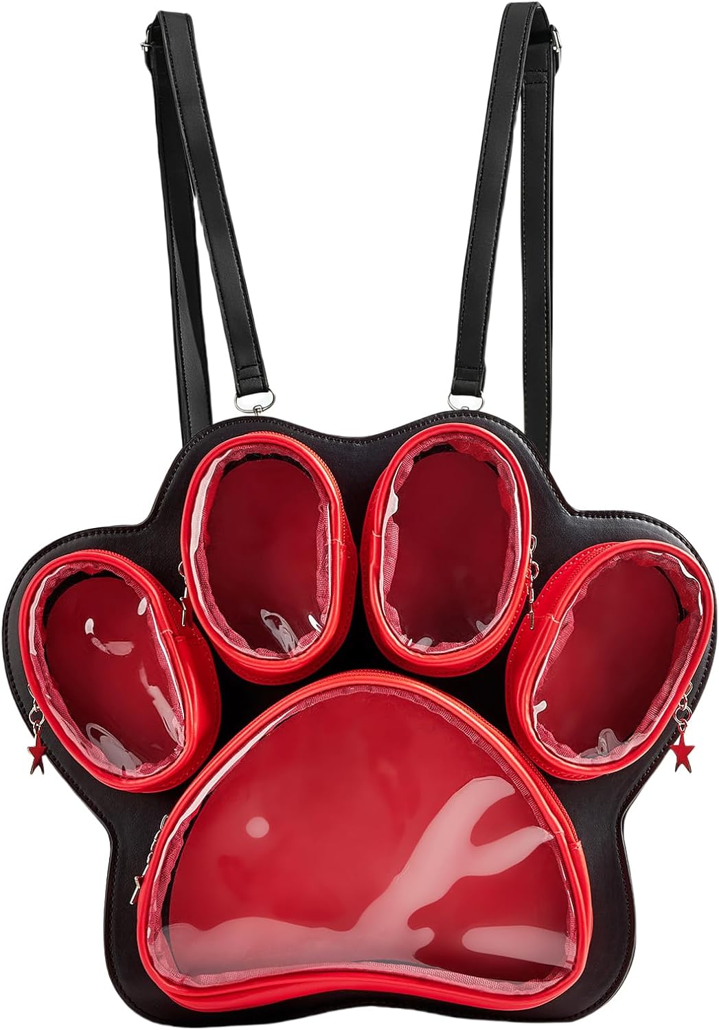 Cat Paw Ita Bag Kawaii Cute Backpack Ita Display Backpack with Clear Pocket Pretty Aesthetic Crossbody Shoulder Bag