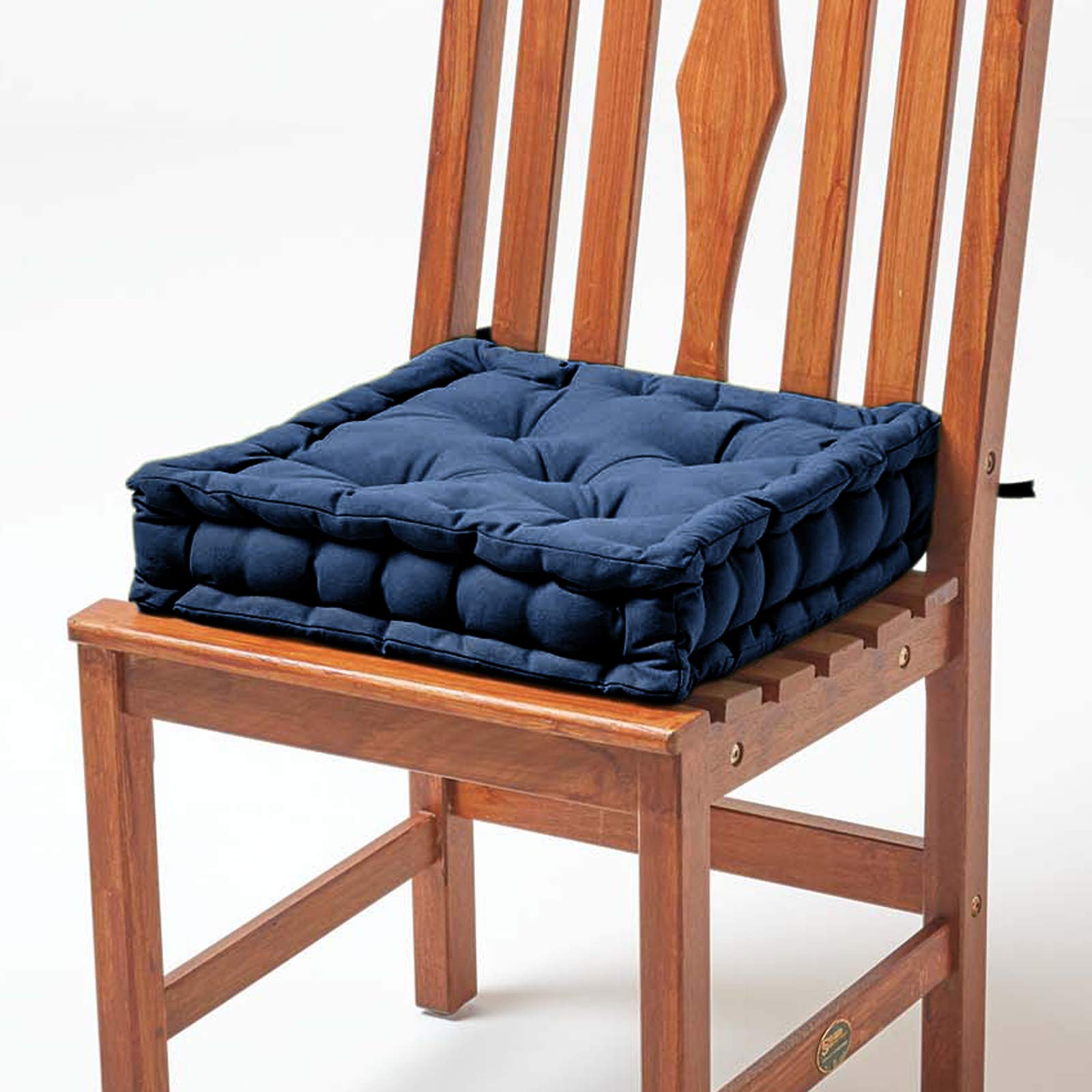 Buy Homescapes Dining & Garden Chair Booster Cushion, Navy Blue, 100