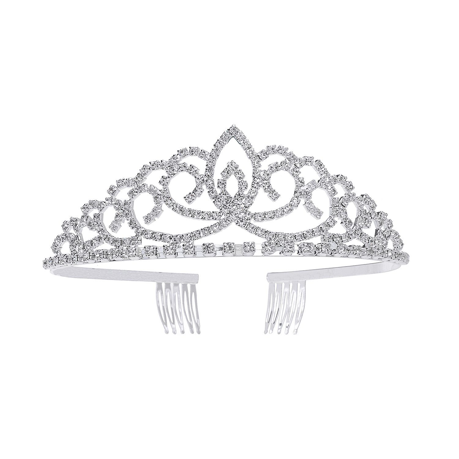 Tiaras and Crowns for Little Girls, YUE DOU XIONG Royal Princess Wedding Bridal Silver Crystal Hair Jewelry