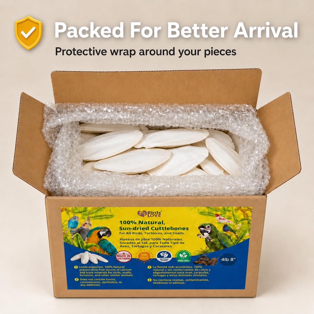 Birds LOVE 19,1 cm - 20,3 cm Großpackung für Nymphensittiche, Wellensittiche, Finken, Kanarienvögel, kleine Sittiche, Mynahs, Tukane, Graupapageien, alle Papageien, 1,8 kg