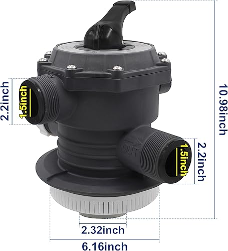 Miniatura 5 de 11496 Reemplazo de válvula de 6 vías para bomba de filtro de arena Intex de 14 y 16 pulgadas 26647EG, 26651EG.