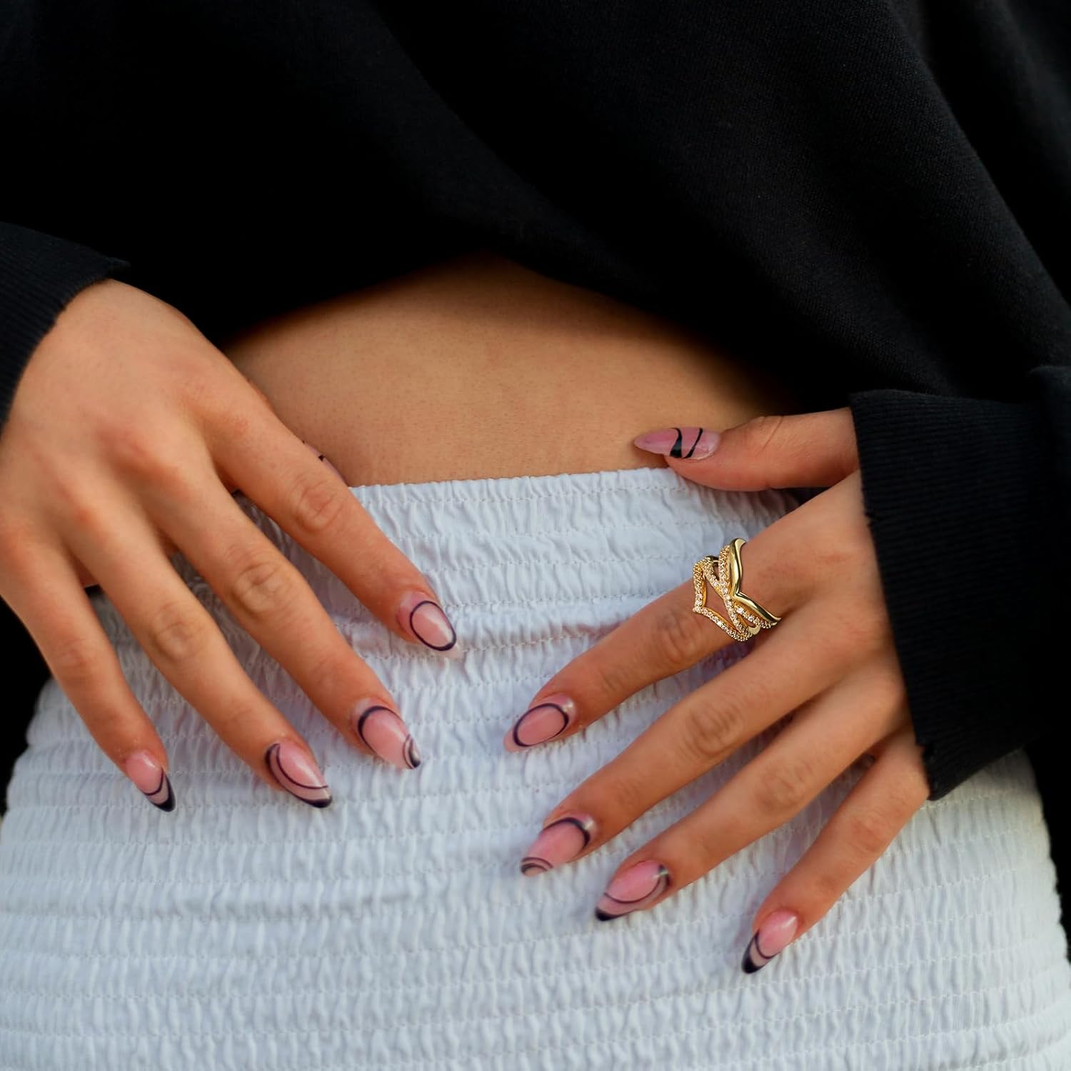 Stackable Gold Rings for Women Non Tarnish Dainty 14K Gold Plated Stacking Cubic Zirconia Thumb Ring Set Trendy Statement Wedding Bands Engagement Rings for Women Size 5 6 7 8 9 10 11 - Image 2