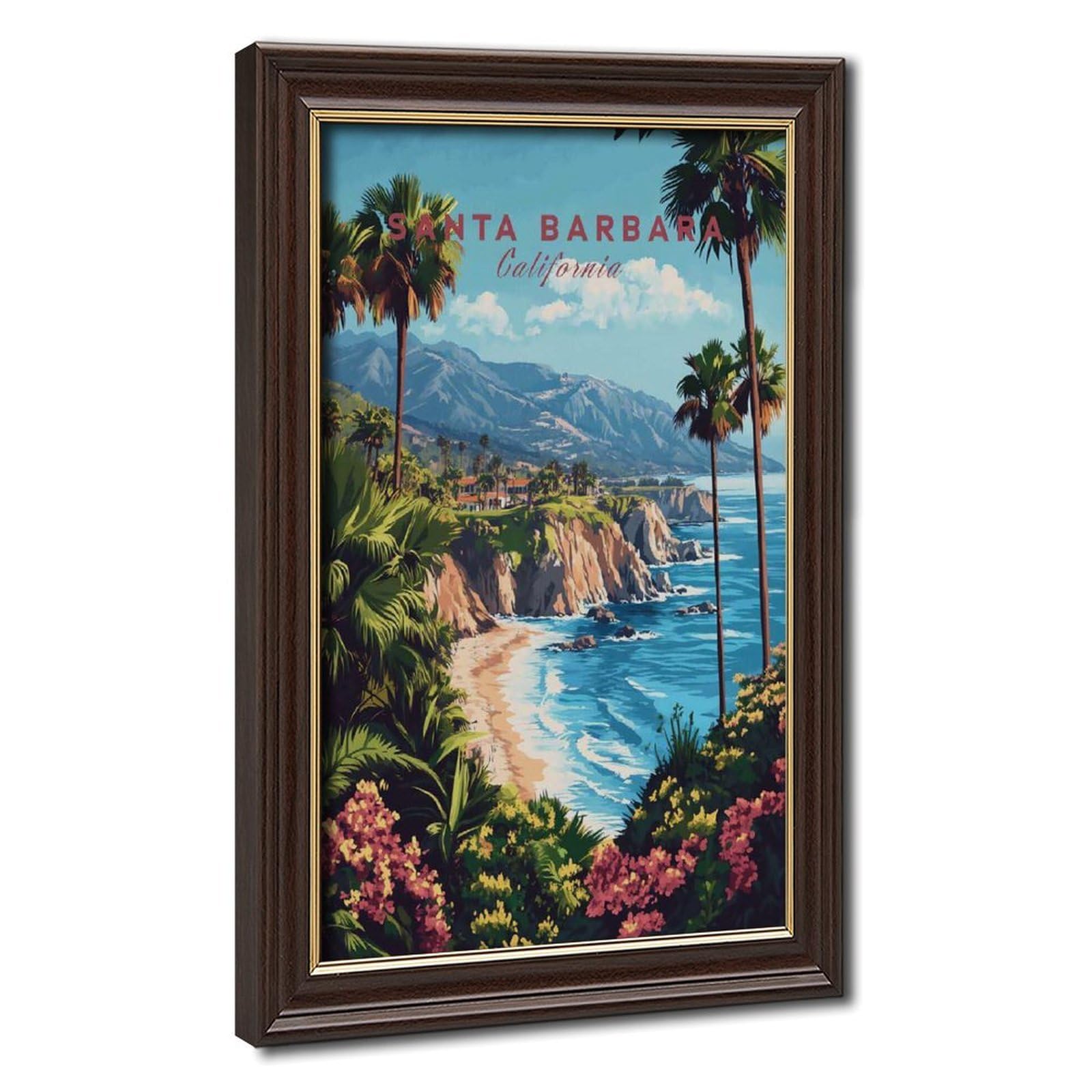 Bareronor Mokume Gane Frame-Style Beach House Canvas Poster For Office Decor Gift