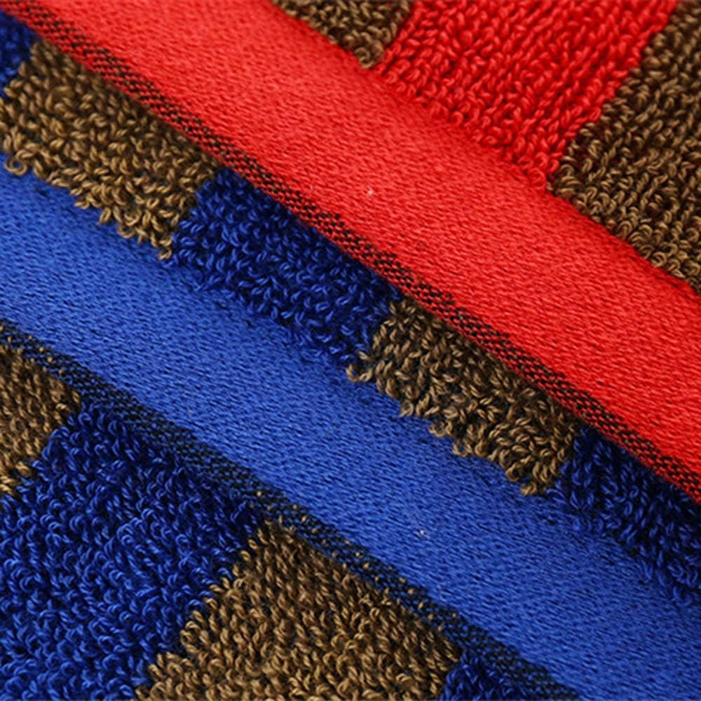 34X74CM Color Strip Adult Cotton Solid Beach Towel Quick-Drying Soft Thick High Absorbent Towel(D)