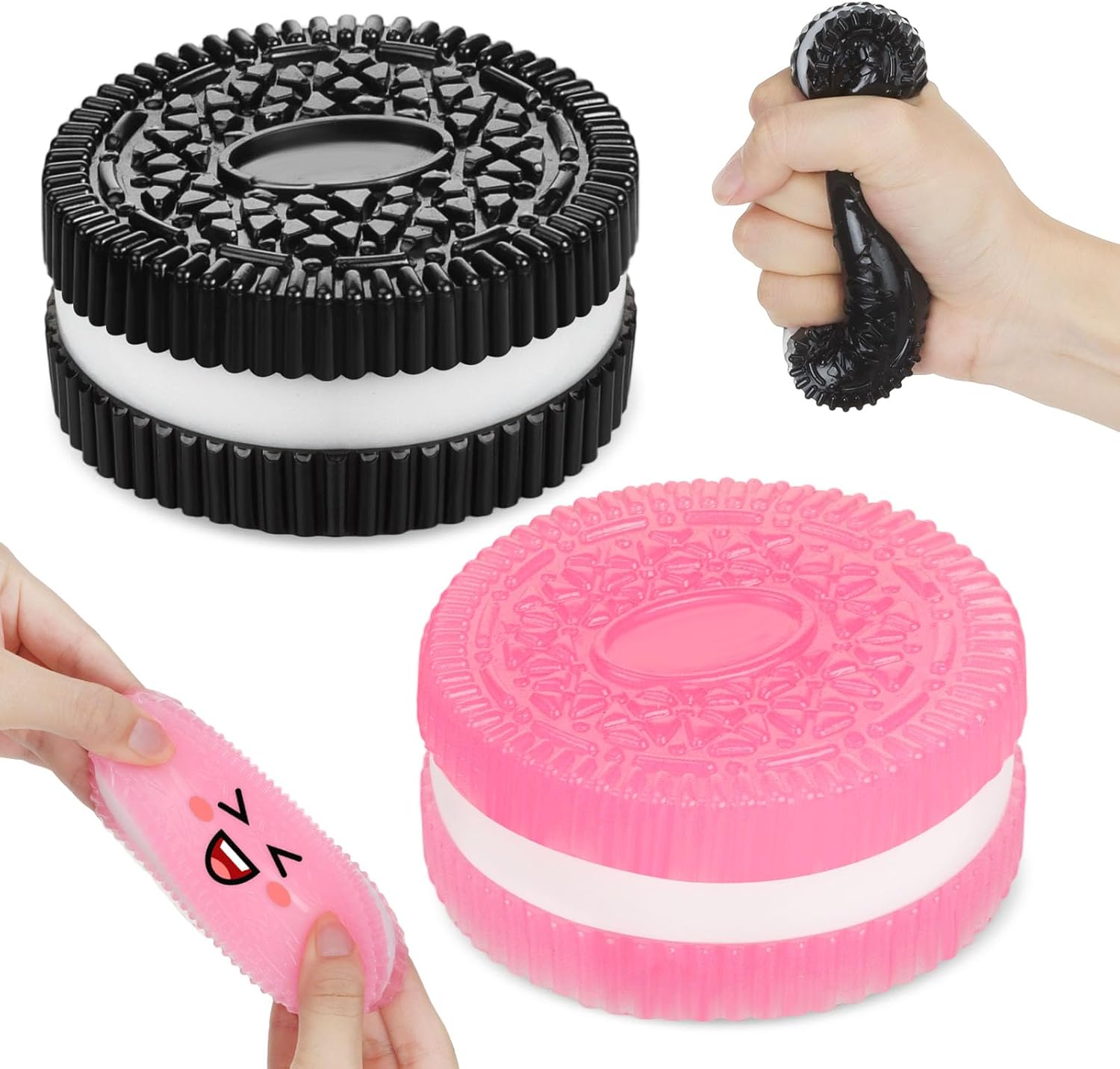 2 Pack Sticky Cookie Squishy Toys, Super Soft Food Squishies, Stress-Relief Fidget Squishy Toys for Adults & Kids, Sensory Squeeze Toys, Classroom Prize, Small Gifts Party Favors for Girls and Boys