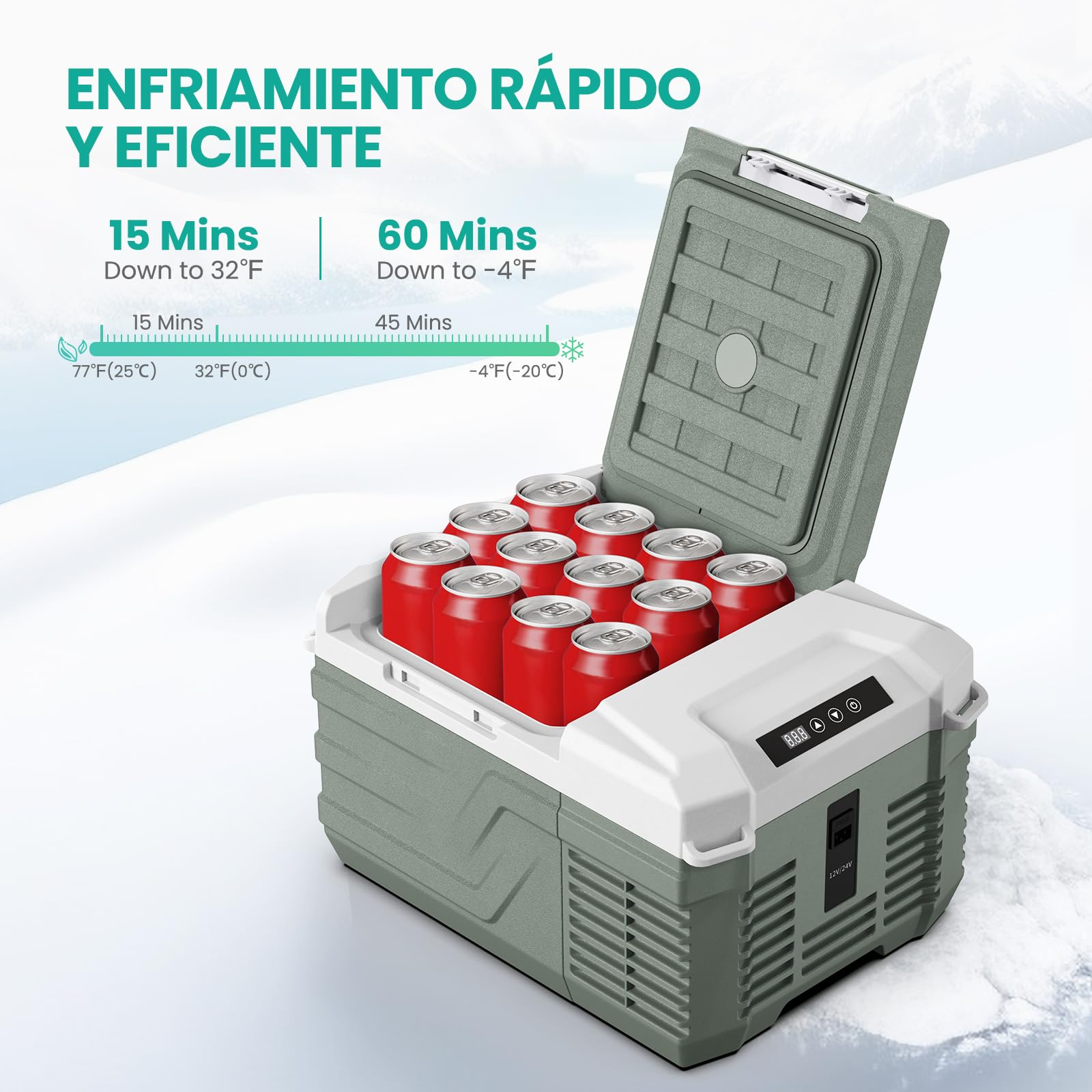 Alpicool 9L Kompressor Kühlbox Klein, Mini Kühlbox 12V 230V Kühlschrank Gefrierbox Tragbarer, Kühlschrank für Auto, Camping, Angeln, Fahrten, Boot, -20℃-20℃
