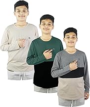 Bahob® 3 & 6 Pack Boys Long Sleeved Top Round Neck Kids T Shirts Long-Sleeve T-Shirt Soft Cotton 3-14 Years