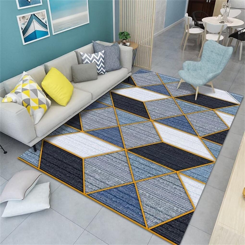 Tapis manga bleu durable et résistant aux taches 50x150cm pour chambre de fille