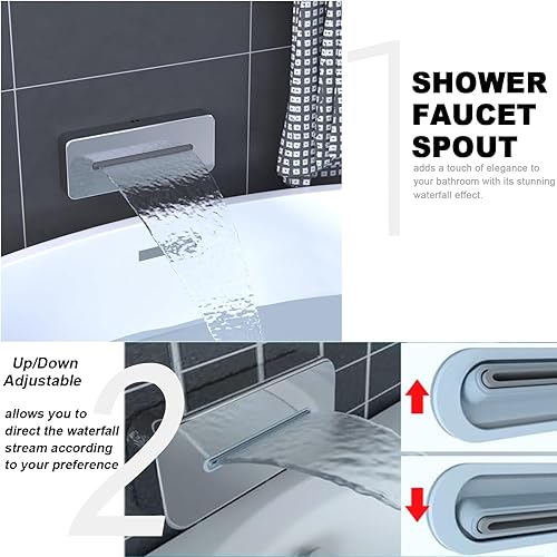 Vista 22 de Enga Sistema de ducha con chorros corporales de 12 pulgadas, ducha de lluvia montada en la pared y pulverizadores de mano de latón de cuerpo