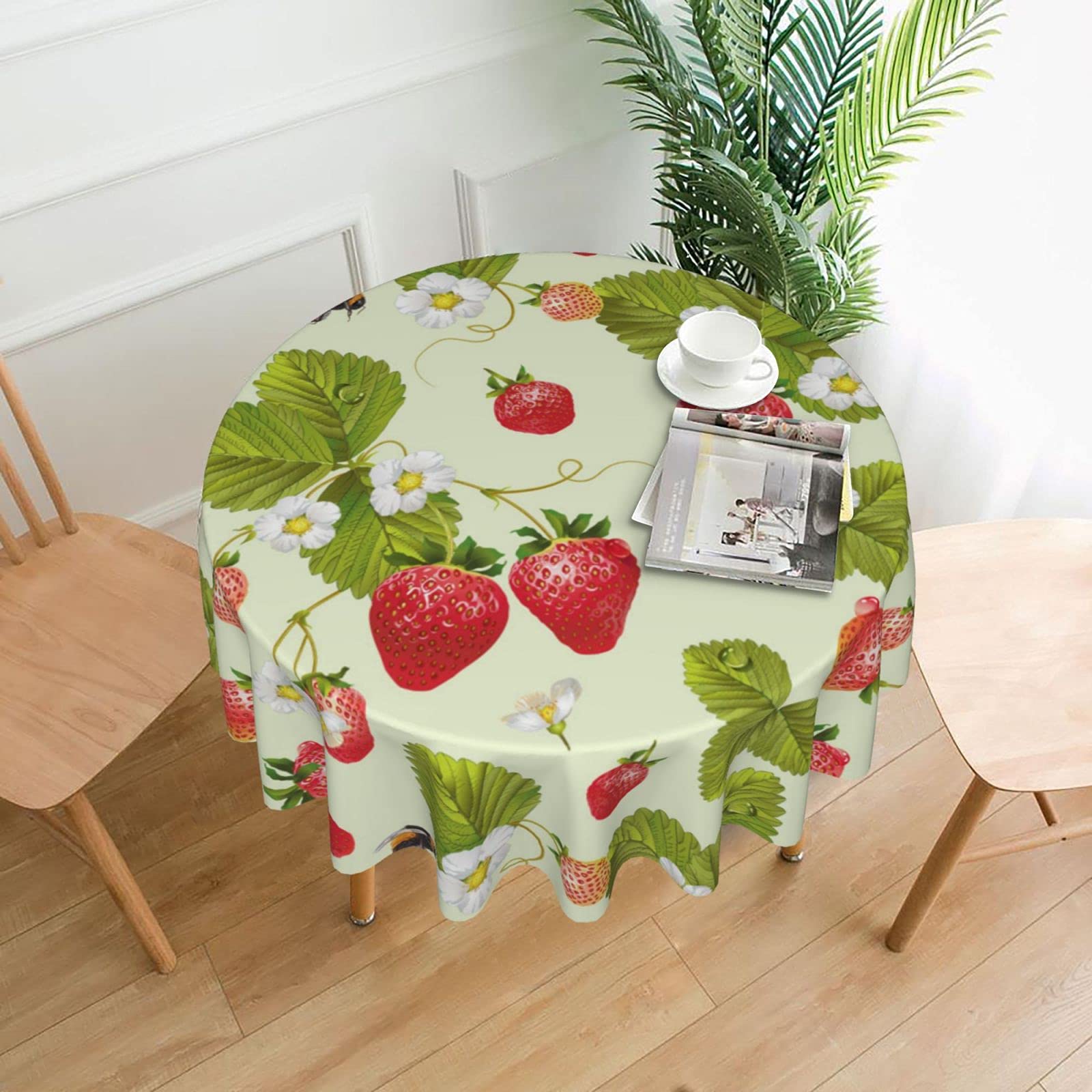 Nappe ronde en polyester lavable PSVOD anti-tache pour buffet réussi