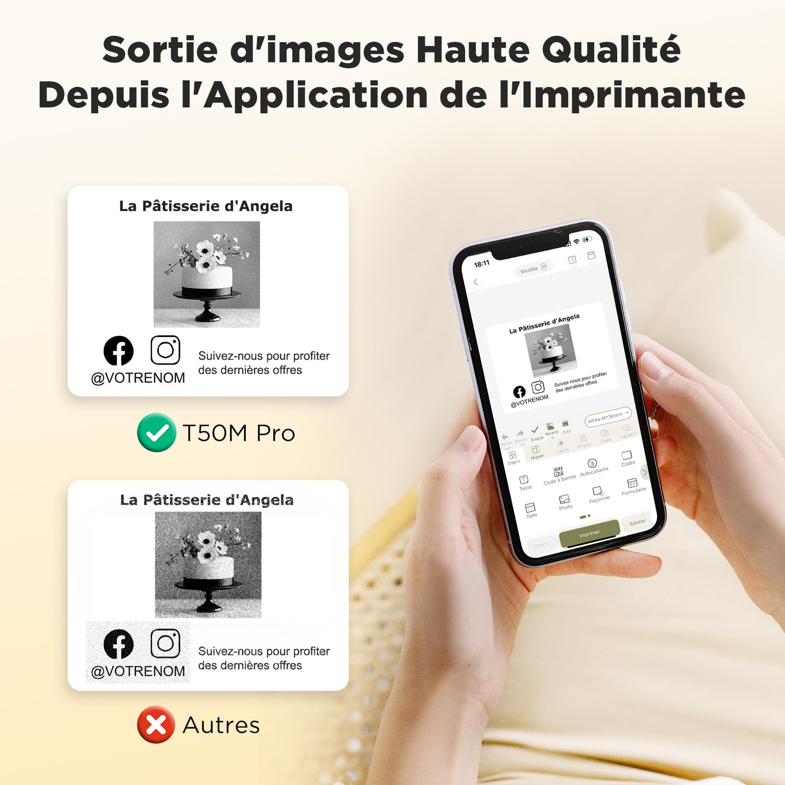 SUPVAN T50M Pro Étiqueteuse Bluetooth avec Ruban, Étiquettes Larges et Étanches, App avec Plus de 30 Polices et 660+ Icônes, sans Encre, idéal pour la Maison, la Cuisine, l'École, Le Bureau, Noir