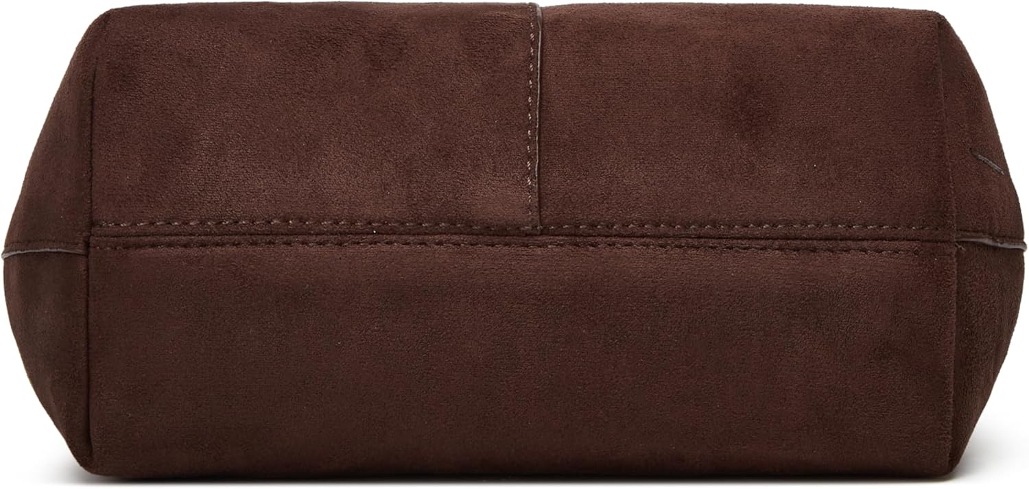 Suede Crescent Tote Bags for Women Vintage Shoulder Bag Brown Suede Handbag Casual Crossbody Bag Travel Work Purse - Image 5