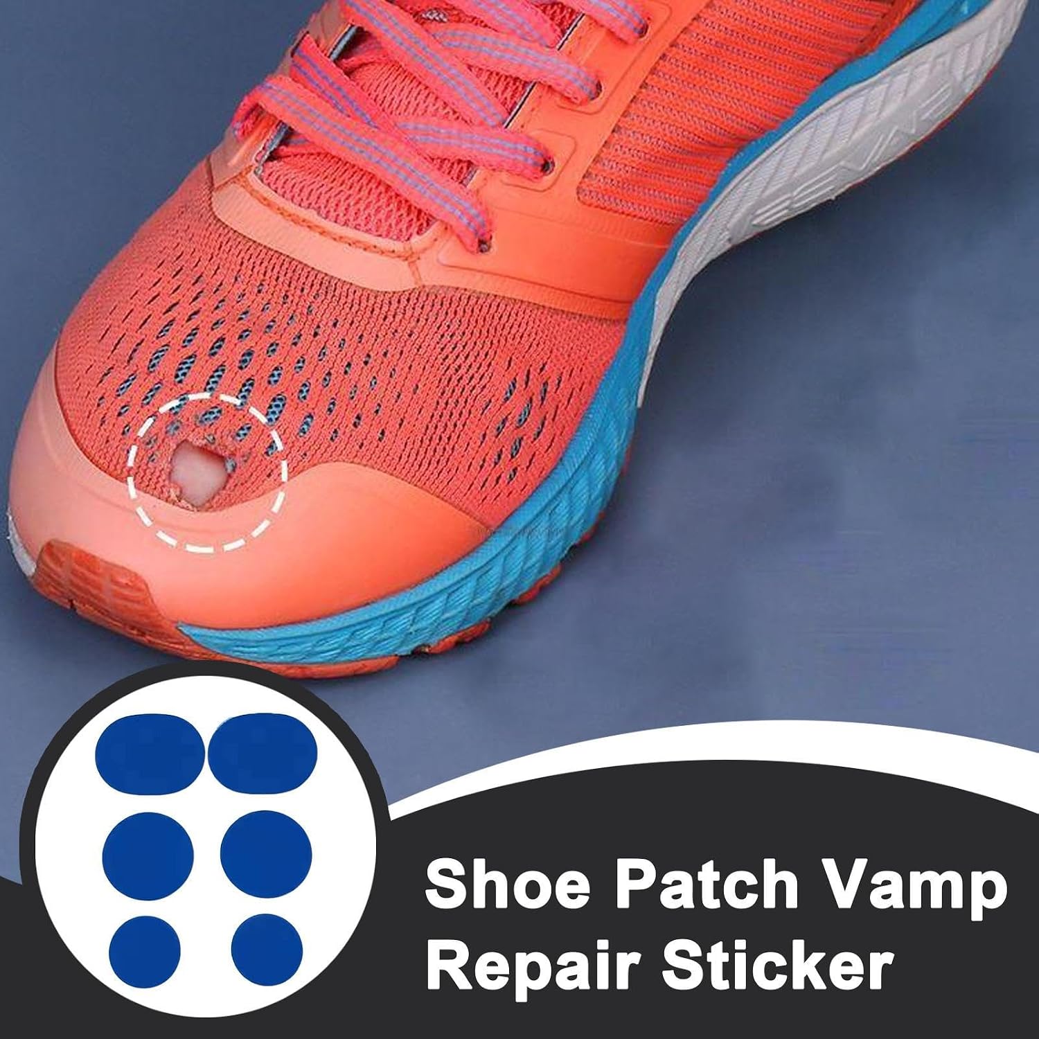 Toeburst Prevention Stickers - Sneaker Shoe Patch, Mesh Lining Guard with Anti Friction Cushion, Self Adhesive Heel Protection Patch for Running Hiking Work Sports