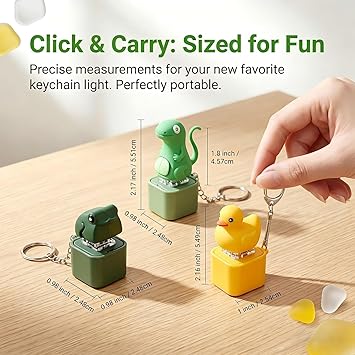 Keyboard Fidget Toys - Lizard Button - Duck Quacking - Frog Croaking Rechargeable Keychain with Sound & Colorful Light, Stress Relief & Anxiety Relief Fidget Toy for Kids & Adults (3pack)