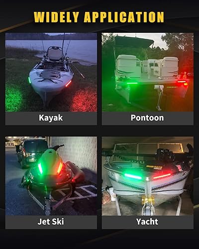 Miniatura 5 de Tira de luz LED de navegación para lancha pontón, barco Jon, kayak, motor, bote bajo, moto acuática, arco y popa, remolque de pesca nocturna marina,