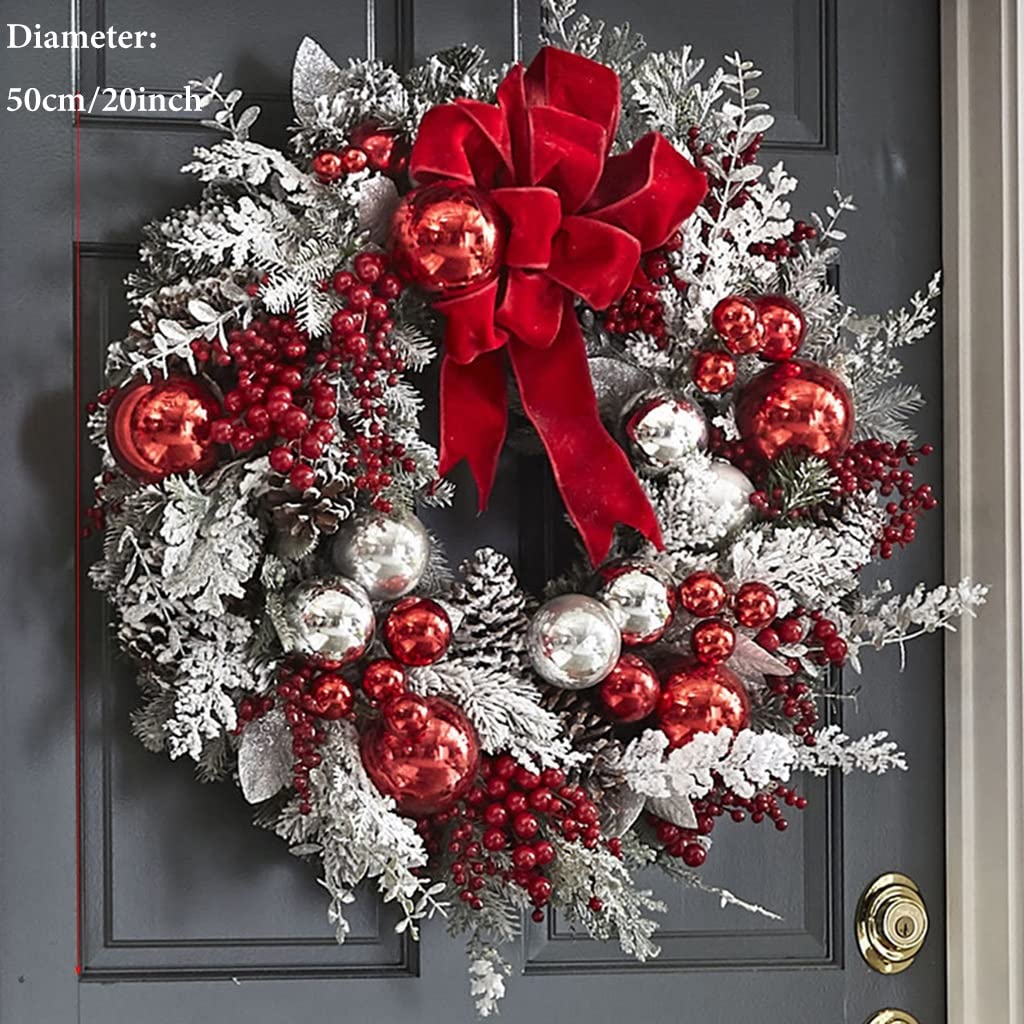 Christmas Wreath for Front Door, Artificial Christmas Wreaths for
