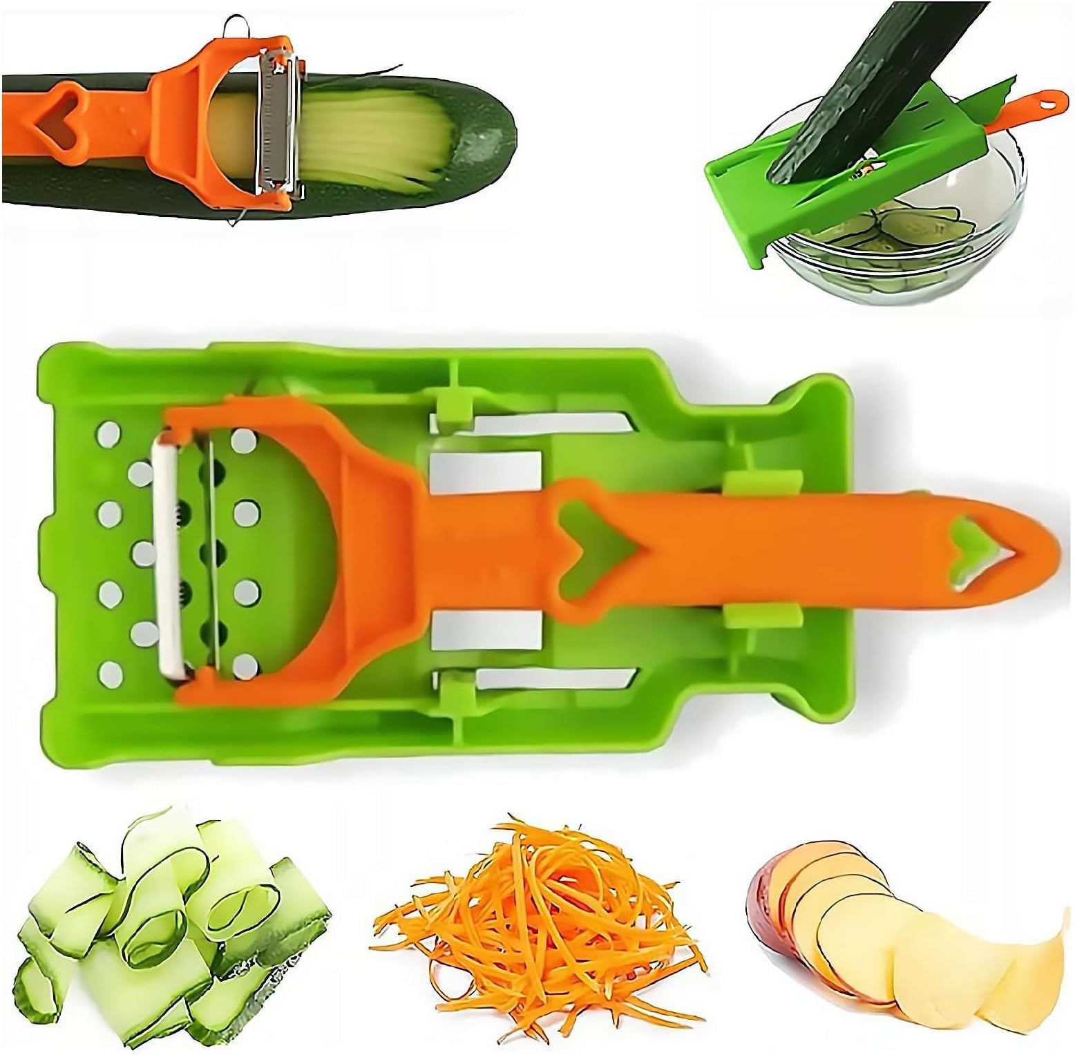 Multifunctional Kitchenware Set, Multifunctional Peeler 2025 New Upgrade 2 in 1 Cutter And Julienne Set for Potato Orange Lemon Double Peeler With Lemon Juicer