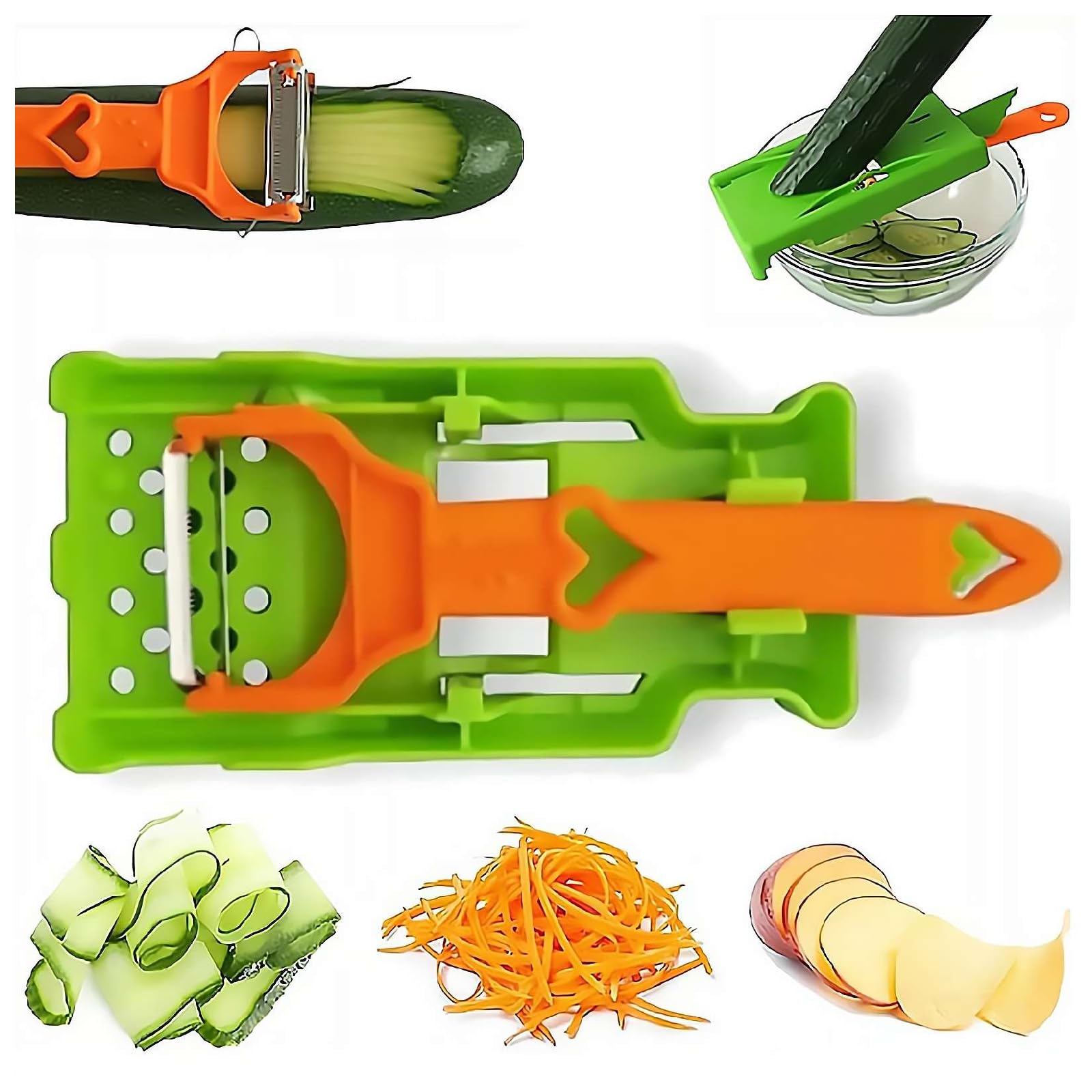 Multifunctional Kitchenware Set, Multifunctional Peeler 2025 New Upgrade 2 in 1 Cutter And Julienne Set for Potato Orange Lemon Double Peeler With Lemon Juicer