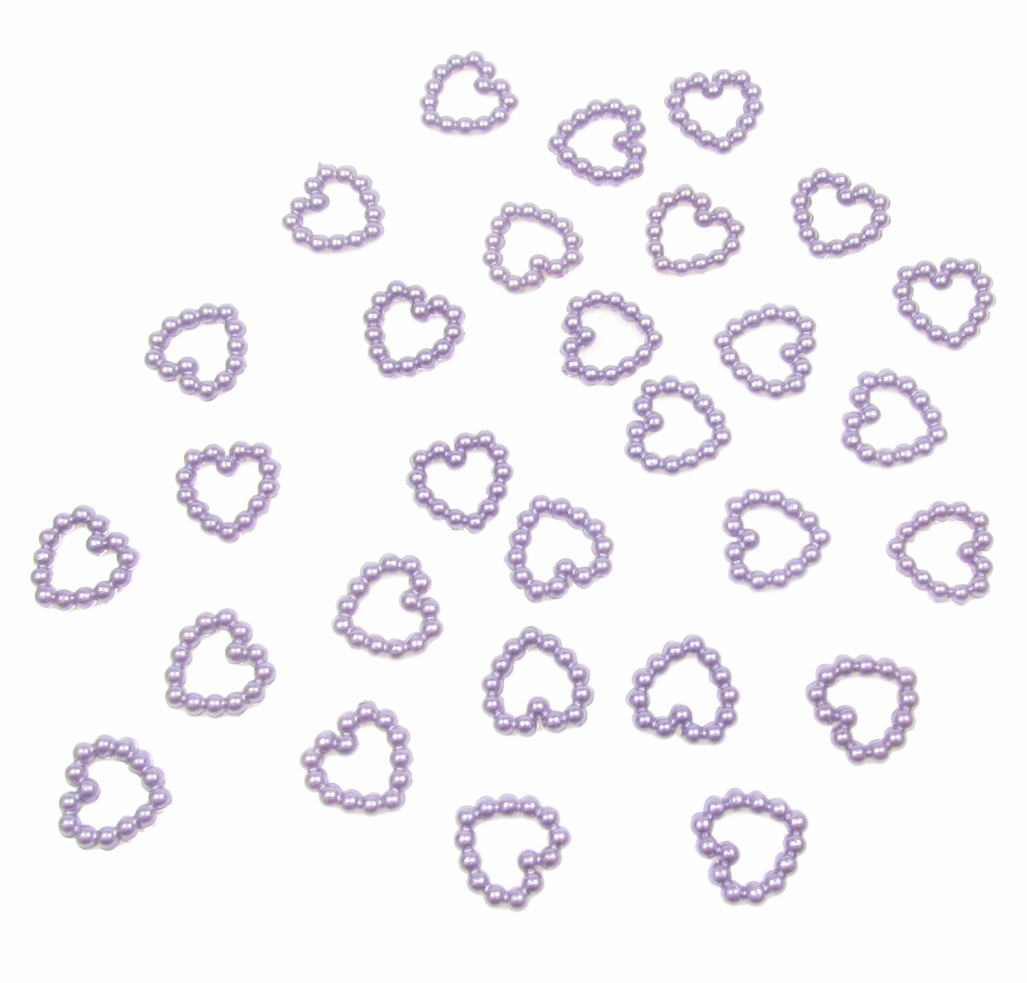 Syntego 50 x Lilac Pearl Heart Shape Beads Double Sided 11mm Table Confetti Wedding Decoration & Crafts (PHB4)