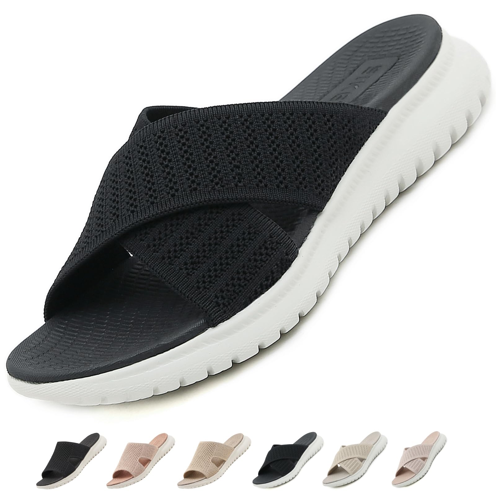 ZDQ Sandalen Damen Sommer Leichte Bequem Pantoletten mit Weich Fussbett, Gr.35-42