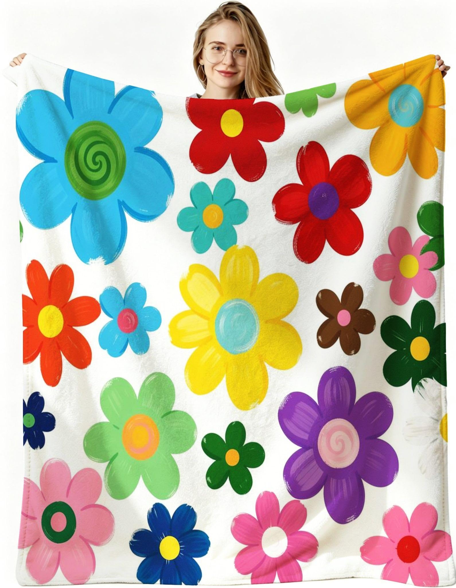 Manta Entretiempo Grande, Flores de Colores, 220x240 cm, AQ8693