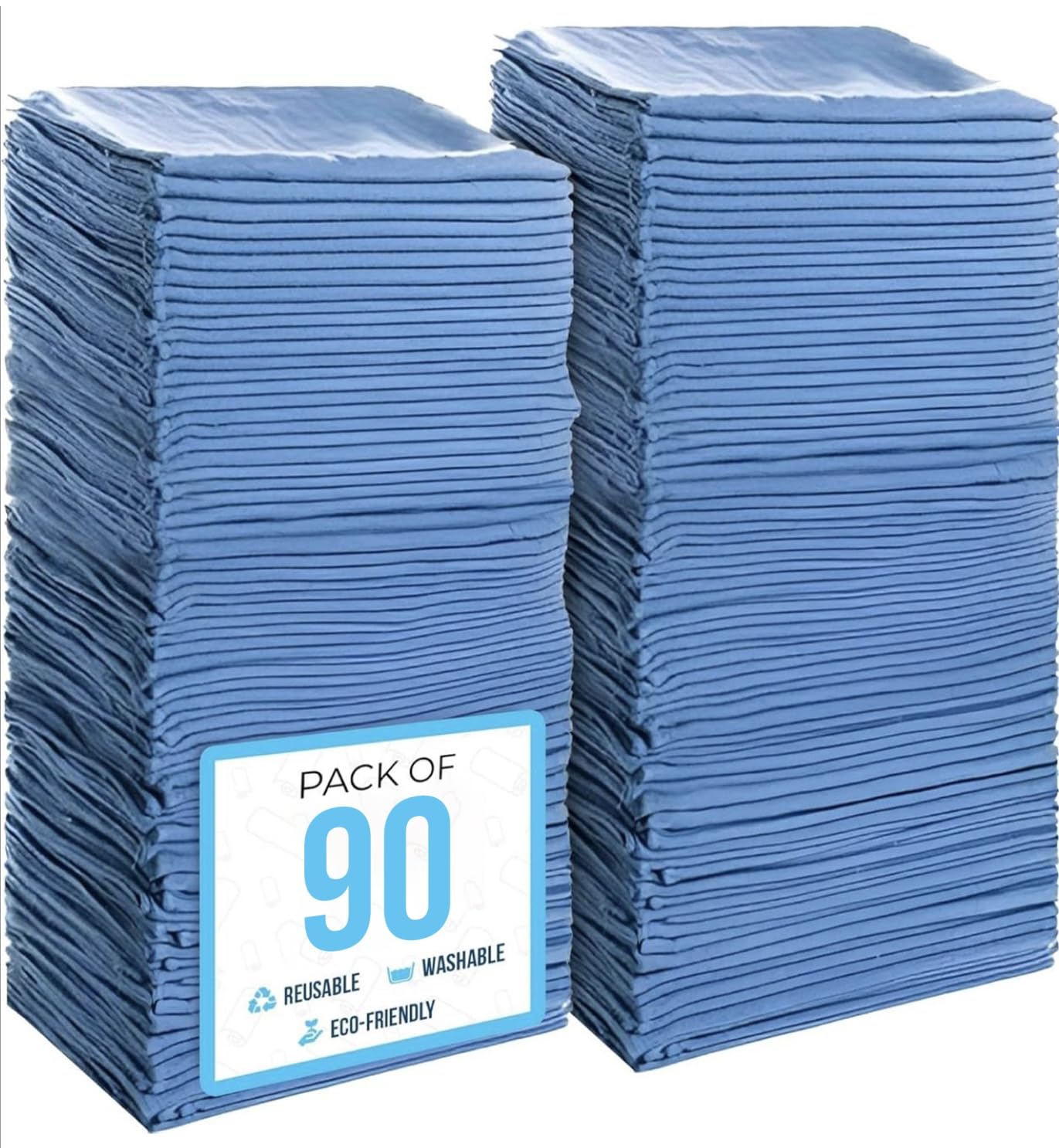 Simpli-Magic Premium Shop Towels 14”x12”, Commercial Grade Blue, 100 Pack