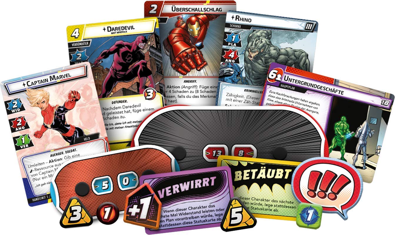 Fantasy Flight Games, Marvel Champions: LCG, Grundspiel, Expertenspiel, Kartenspiel, 1-4 Spieler, Ab 14+ Jahren, 60+ Minuten, Deutsch, Mehrfarbig, Bunt