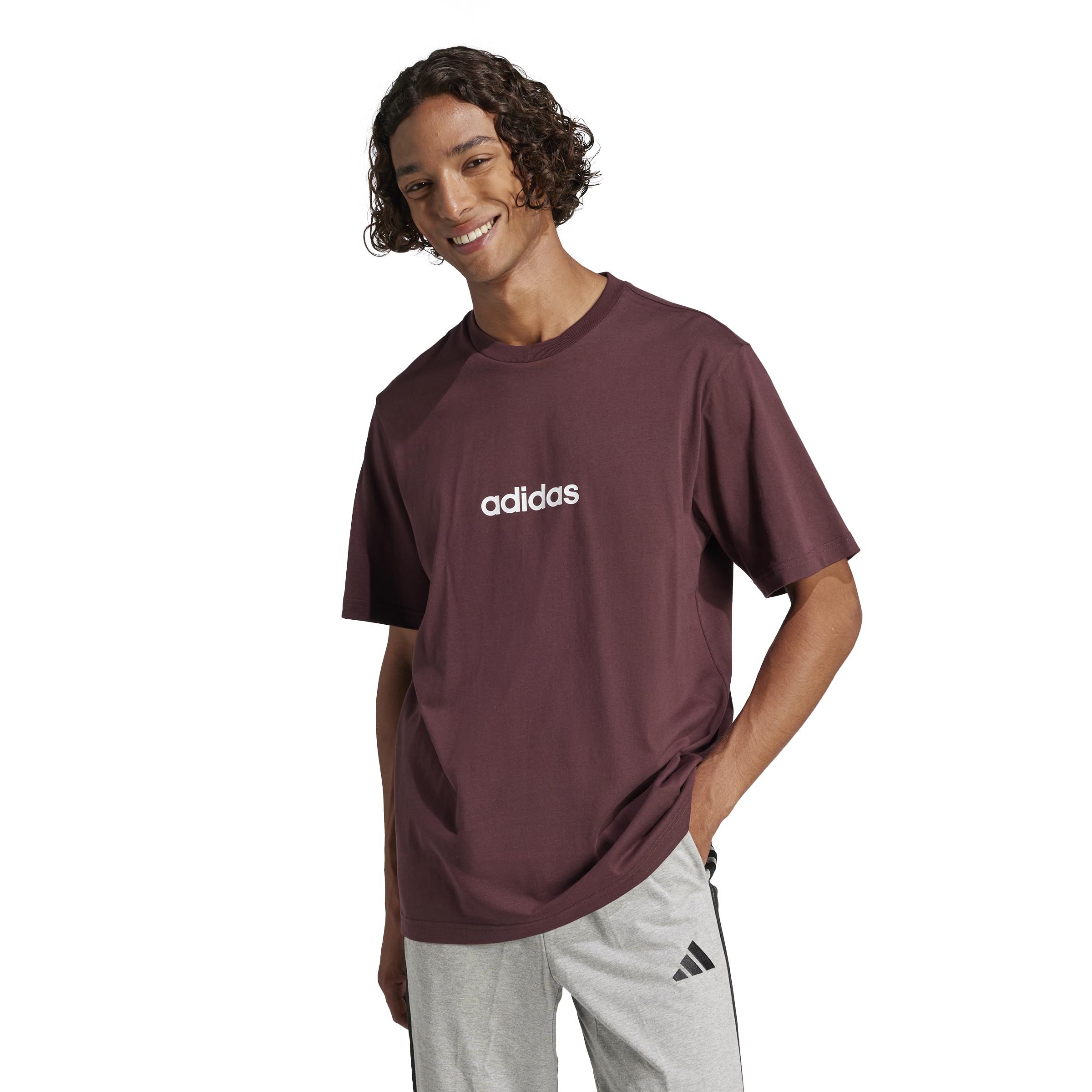 adidas Men's Essentials Linear Single Jersey T-Shirt