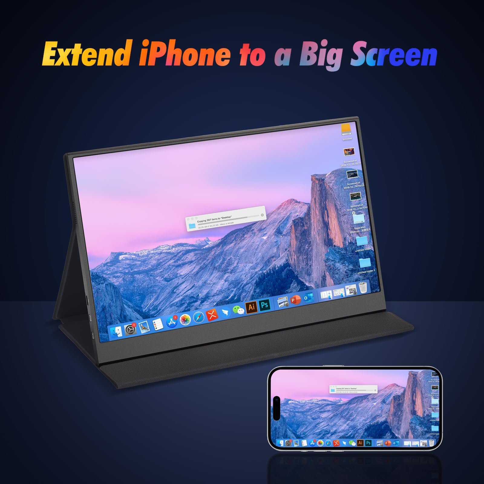 Bwanaz Portable Monitor 15.6'' FHD 1080P, USB-C HDMI IPS Display w/Smart Cover/Stand, Speaker, Plug & Play, Ultra-Slim External Monitor for PC, MAC, Phone, Xbox, PS5