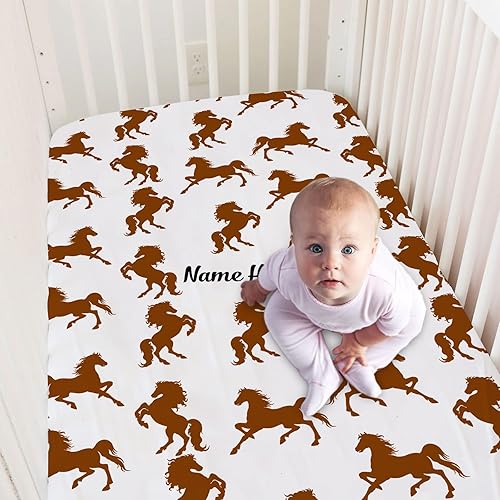 Miniatura 10 de Sábanas personalizadas para cuna de bebé arcoíris colorido con nombre, paquete personalizado y sábanas de juego para niñas bebés, sábanas de colchón