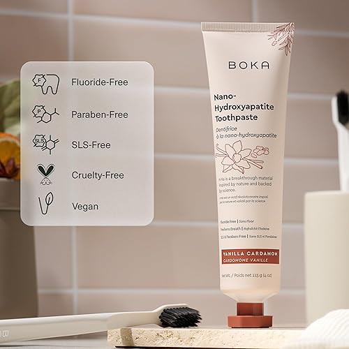 Miniatura 31 de Boka Pasta de dientes sin flúor, pasta de dientes nano hidroxiapatita, adecuada para dientes sensibles, para adultos y niños, cuidado bucal
