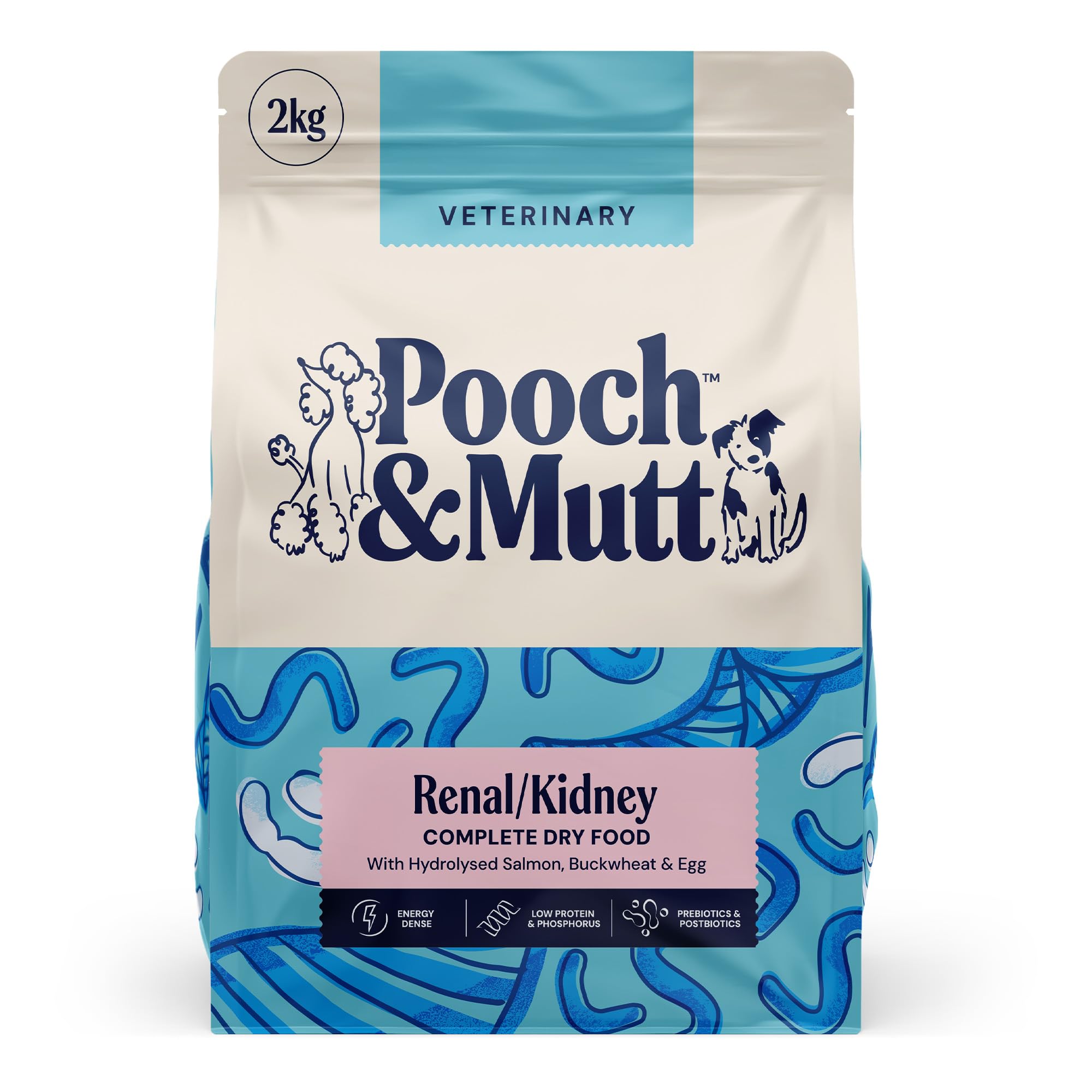 Pooch & Mutt – Renal/Kidney Veterinary Diet Dog Food, Grain Free Complete Dry Dog Food, to Support Kidney Disease or Chronic Renal Insufficiency, 2kg