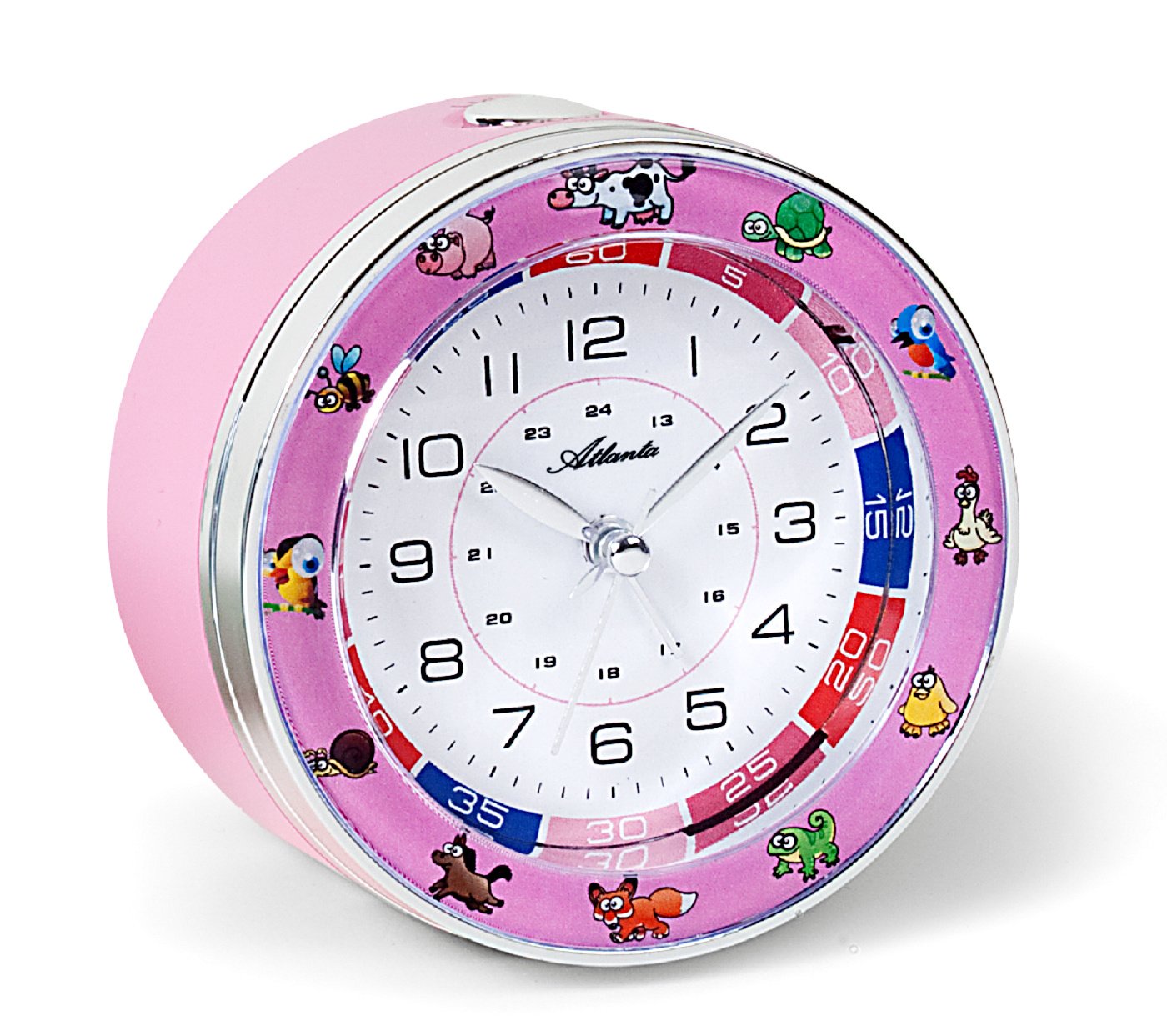 Atlanta Alarm Clock, Plastic, Pink, 9.5 cm