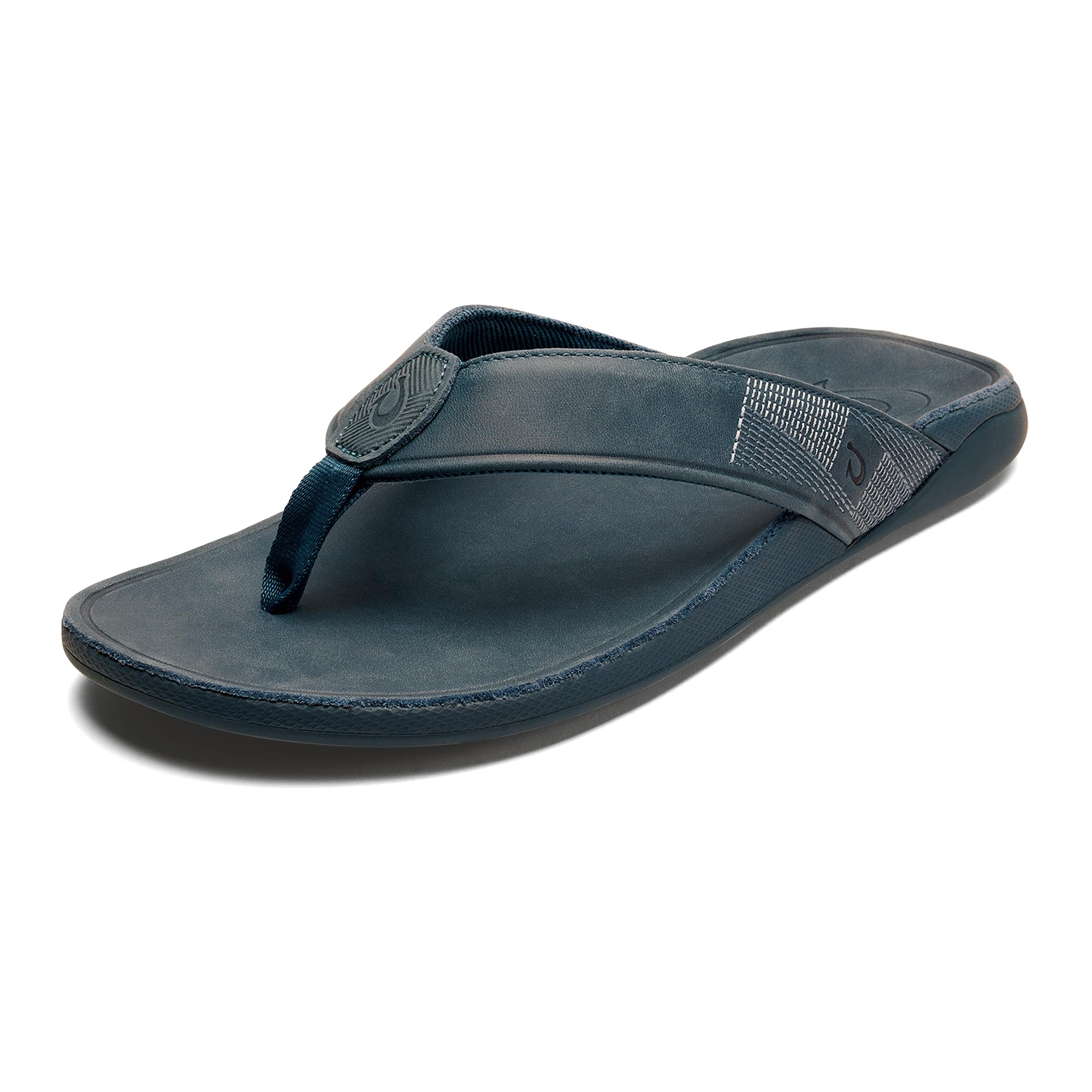 OLUKAI Tuahine Men's Waterproof Leather Sandals, Versatile Beach Flip Flops, Arch Support & Comfort Fit, Lightweight & Durable, Enhanced Grip &