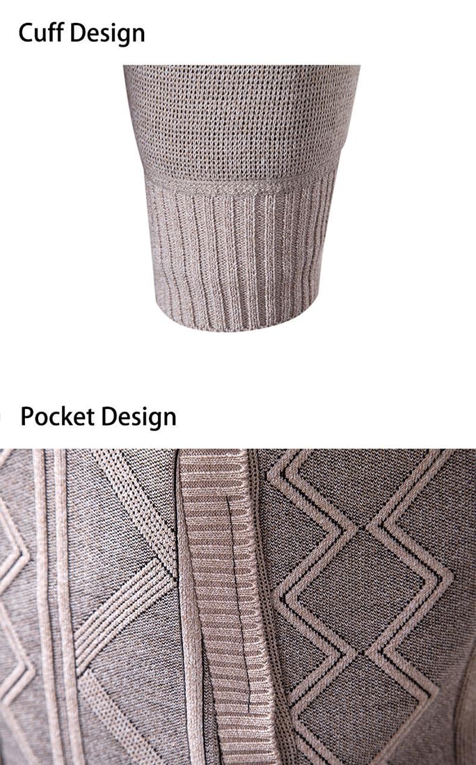 PADOLA Gilet Homme Zippé Veste en Maille Cardigan Homme Veste Homme mi Saison Col Droit Pull Hiver Blouson Homme avec Polaire Chaud Sweat Coupe Vent avec Poche
