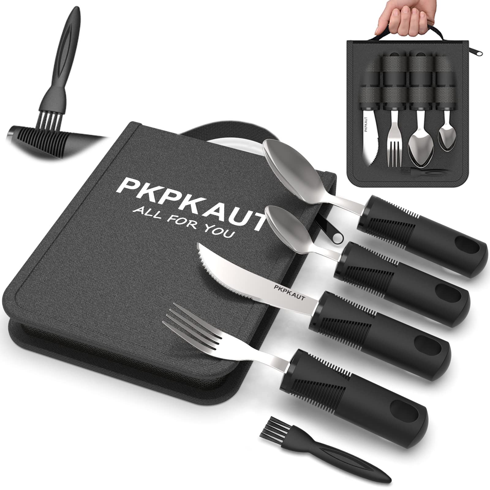 Buy PKPKAUT Adaptive Utensils for Parkinsons Patients Elderly, Weighted