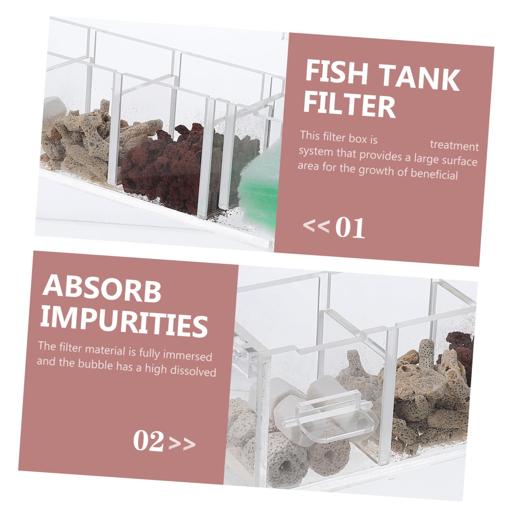 DOITOOL 1juego Filtro Transparente para Acuario Caja De Purificación De Agua Externa Silenciosa para Peceras De Hogar y Tienda Sin Bomba Efecto De Filtración Superior y Materiales