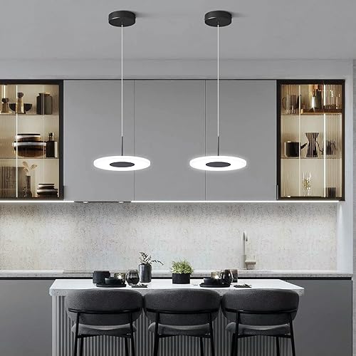 Miniatura 6 de zhllmq Moderna lámpara colgante de cocina LED de 6000 K, mini luces colgantes chapadas negras, iluminación colgante para cocina, isla, dormitorio,