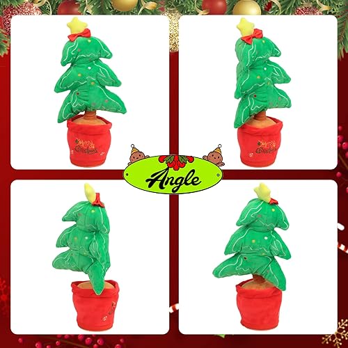 Miniatura 3 de Hopearl Juguete de árbol de Navidad bailarín brillante, repite lo que dices, juguete de árbol de Navidad que se retuerce y canto imitando la