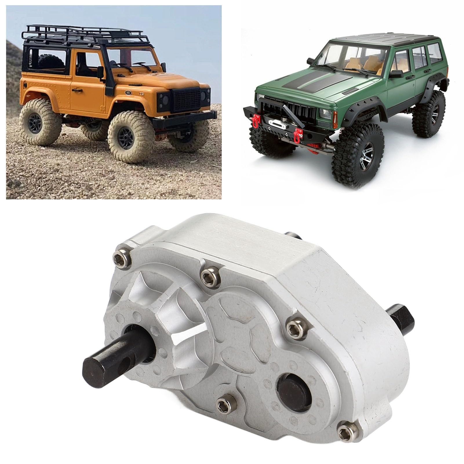 RC Transfer Case Replacement Aluminum Alloy Gearbox for 1/10 RC Crawler D90 Model Climbing Car Improved Performance Stable Driving Experience