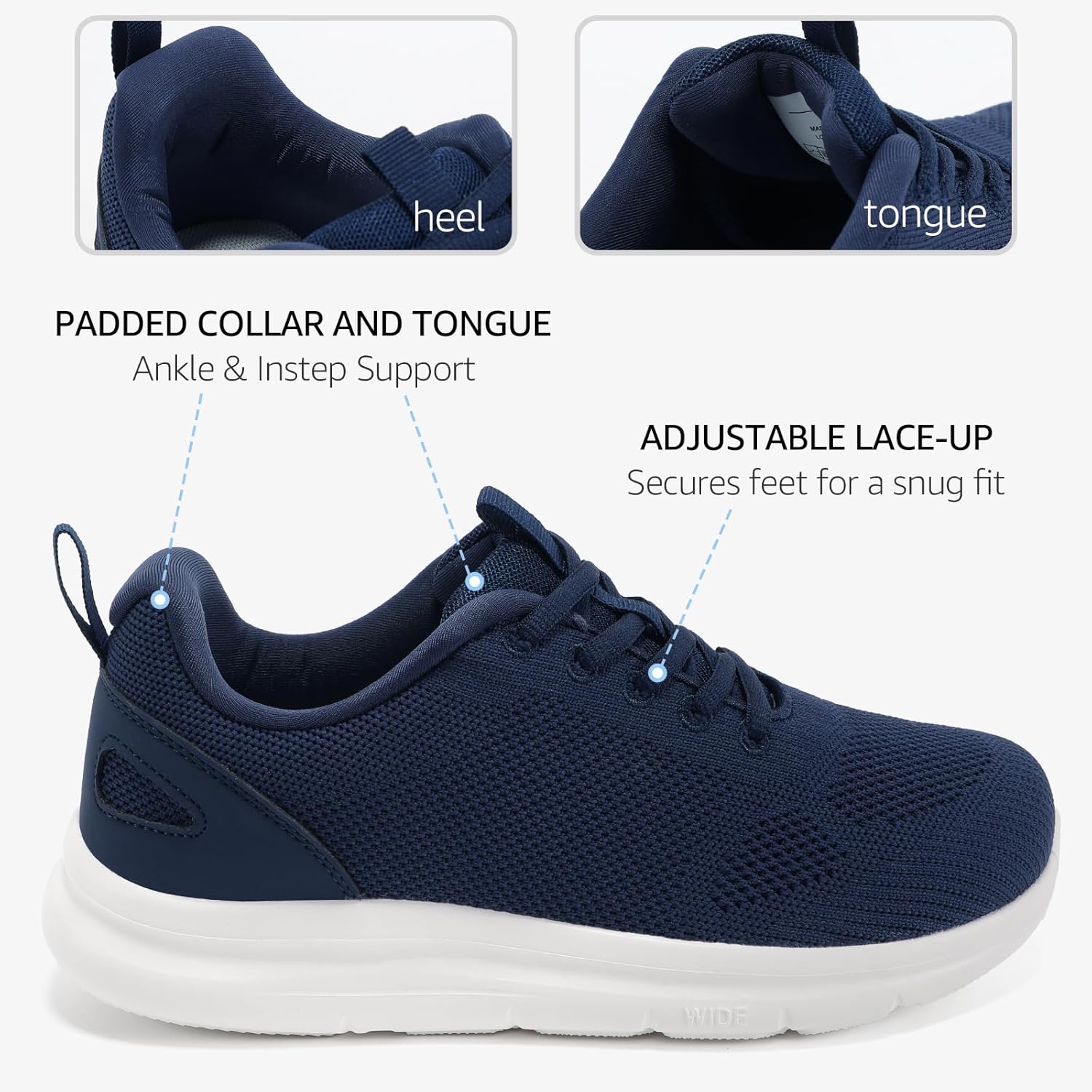 Shoes Women Extra Wide Width Sneakers Gym Workout Training Walking Orthopedic Swollen Feet Diabetic for Plantar Fasciitis Arch Support Bunions Light Breathable - Image 8