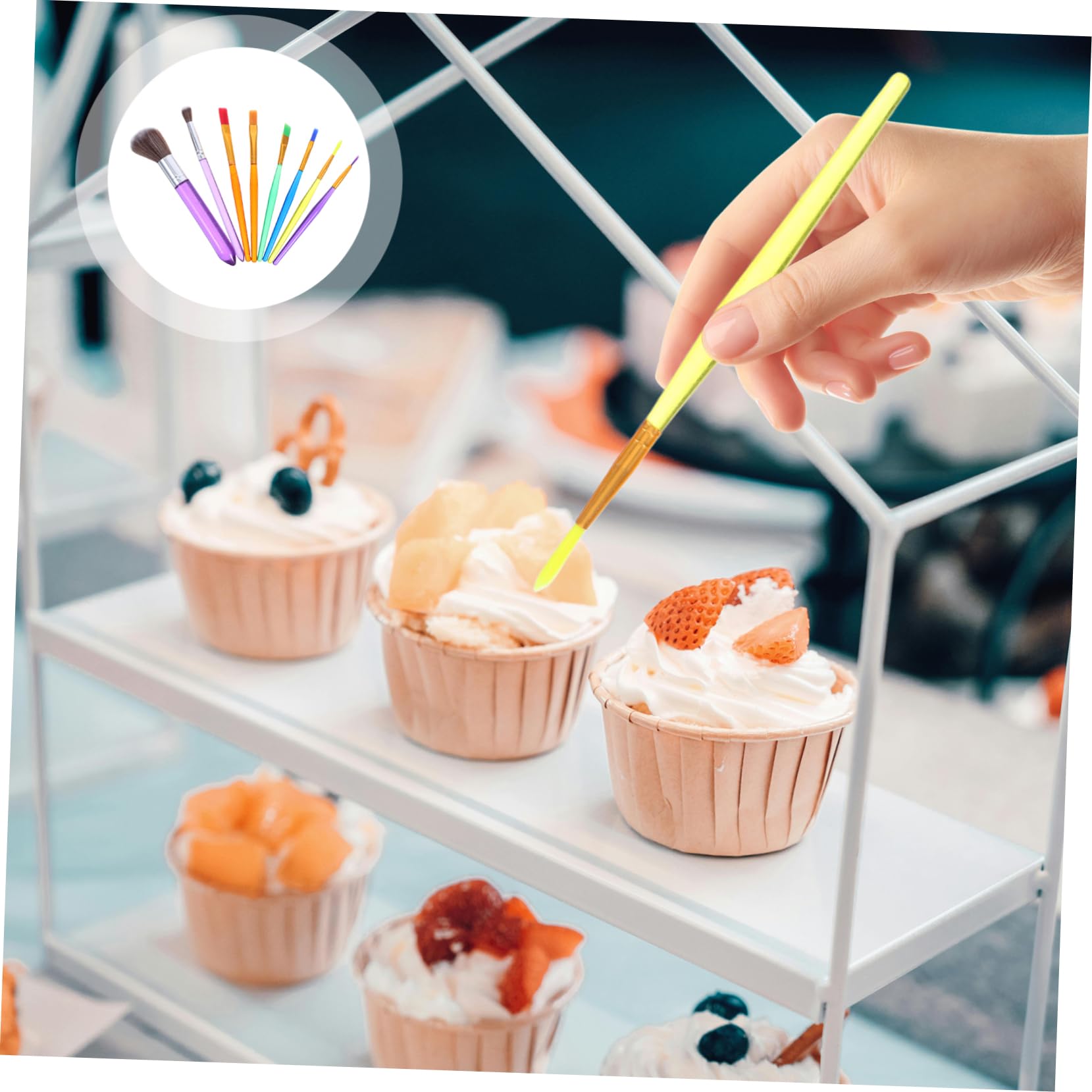 MAGICLULU 4 Ensembles Étui À Stylo Gravure Fondant Pâtisserie Comestible Biscuit - Set Décoration Diy - Accessoire Cake Design Outil Multifonction Brosse À Gâteau Multifonction 8 Pièces * 4
