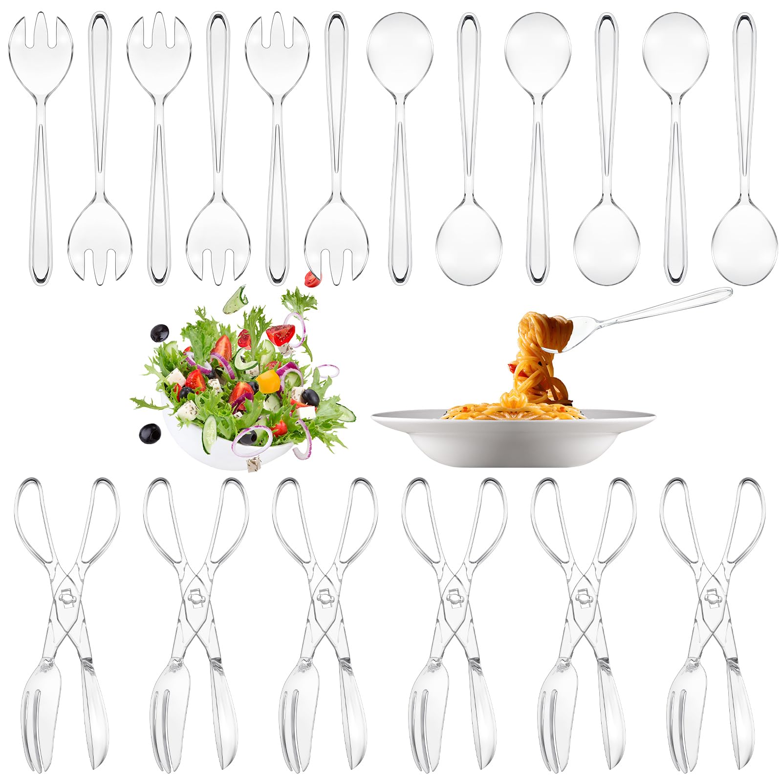 Lanties 18 Pack Disposable Utensils Set - Clear, 9