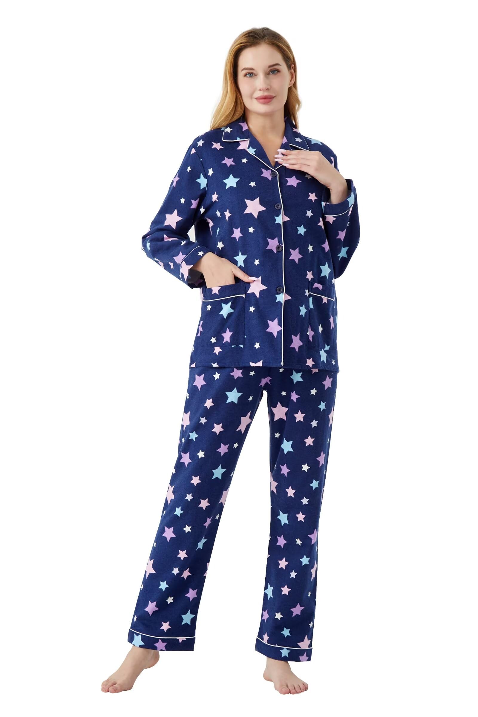 kolipajam cotton flannel pajamas for women 100% cotton flannel pajamas set soft PJS cozy womens loungewear