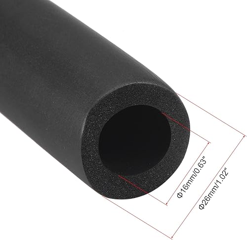 Miniatura 3 de uxcell Tubo de espuma para soporte de agarre de mango, aislamiento de tubería, 0.630in de diámetro interior, 1.024in de diámetro exterior, 3.3ft de