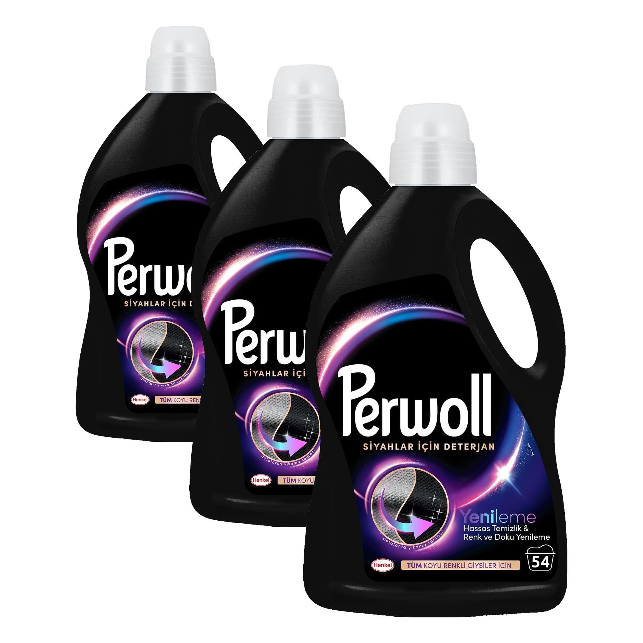 Perwoll Yenileme Siyahlar için Sıvı Deterjan 54 Yıkama 2.97 Lt 3lü paket, 2.97L 3lü paket
