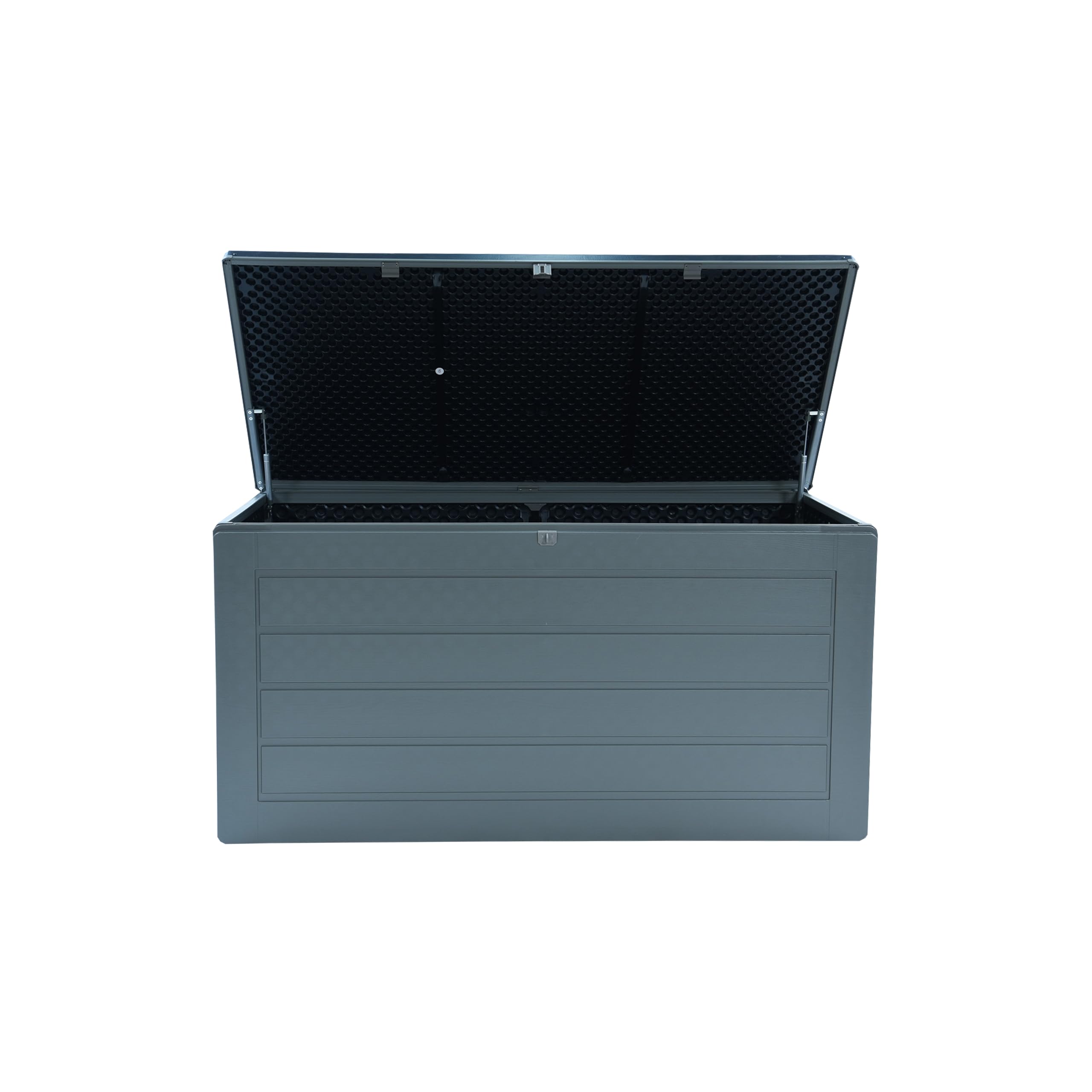Garden Gear Grey Lockable Storage Patio Box with Sit-on Lid Weatherproof Polypropylene Secure Outdoor Seating (680 Litre)
