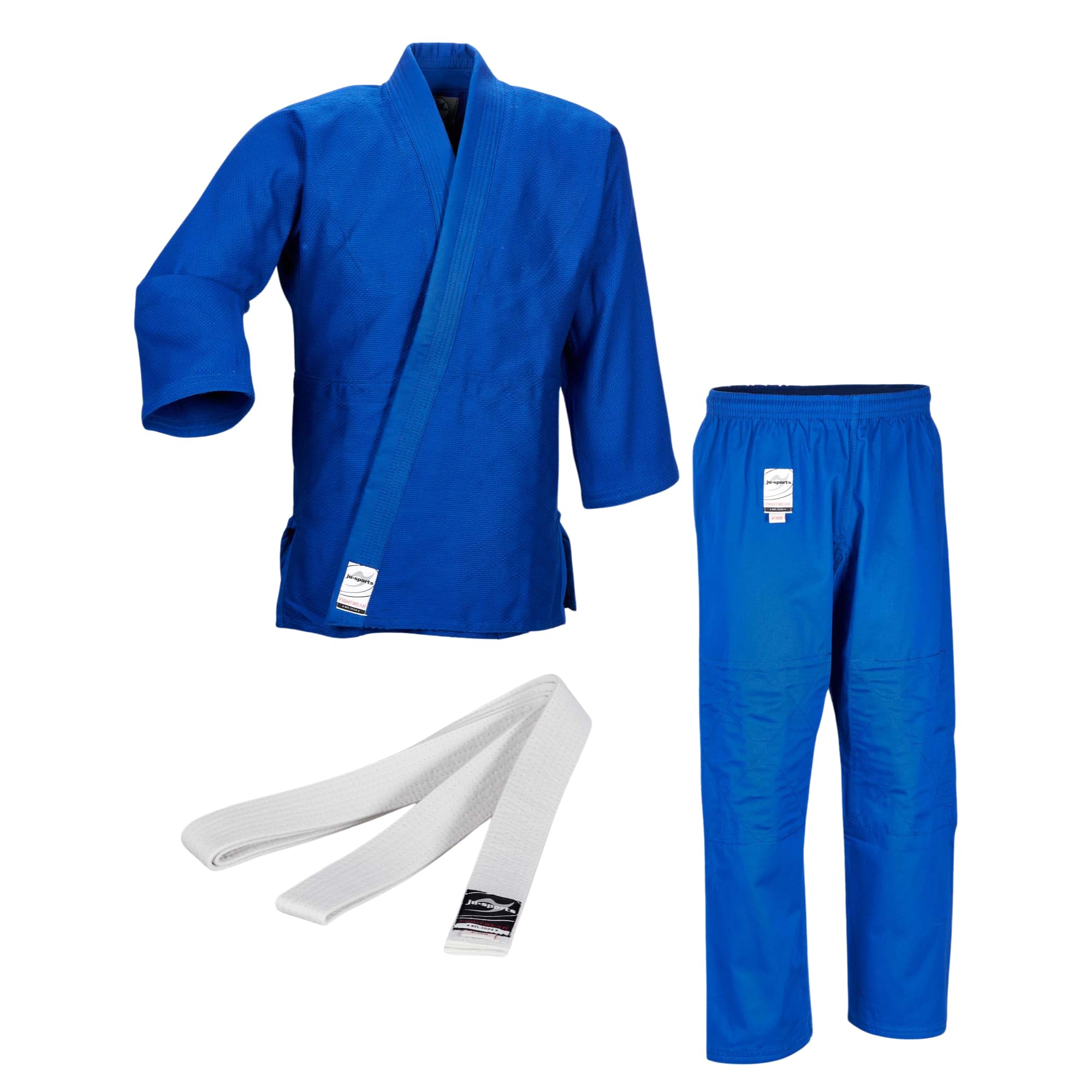 Ju-Sports Judoanzug blau 100% Baumwolle verstärkter Kniebereich Erwachsene Kinder